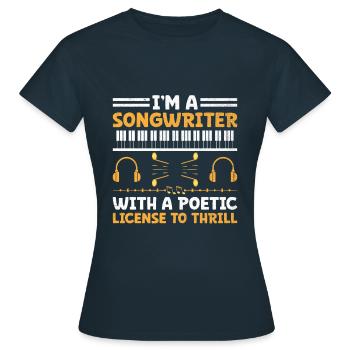 Musicien Auteur-compositeur Chanteur Musicien Musique Musique Pr - T-shirt Femme - marine - Devant - AI Model Female 172 dark (172cm)