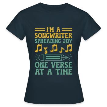 Musicien Auteur-compositeur Chanteur Musicien Musique Musique Pr - T-shirt Femme - marine - Devant - AI Model Female 172 dark (172cm)
