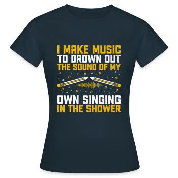 Musicien Auteur-compositeur Chanteur Musicien Musique Musique Pr - T-shirt Femme - marine - Devant - AI Model Female 172 dark (172cm)