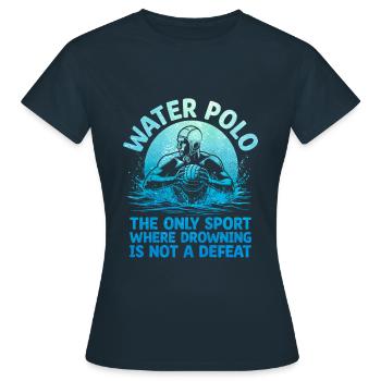 Le water-polo : le seul sport où la noyade n’est pas un - T-shirt Femme - marine - Devant - AI Model Female 172 dark (172cm)