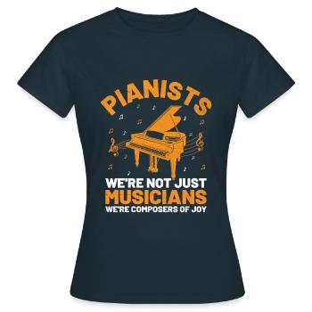 Pianisten Wir sind nicht nur Musiker, wir sind Komponisten - Frauen T-Shirt - Navy - Vorne - AI Model Female 172 dark (172cm)