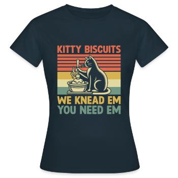 Kätzchenkekse Wir Kneten Em Du Brauchst Em Backen Backen - Frauen T-Shirt - Navy - Vorne - AI Model Female 172 dark (172cm)