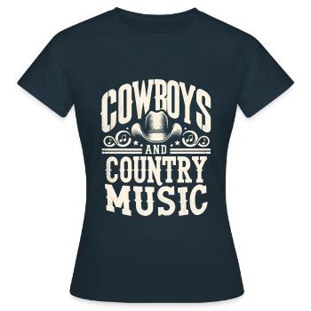 Cowboys And Country Music Song Lover Country Songs - Women's T-Shirt - navy - Front - AI Model Female 172 dark (172cm)
