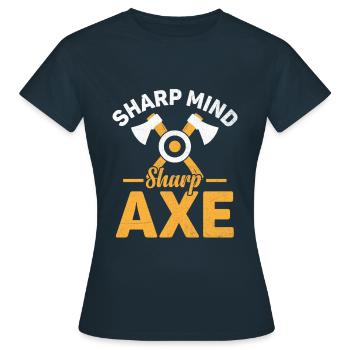 Sharp Mind Sharp Axe Throwing Hatchet Thrower - Women's T-Shirt - navy - Front - AI Model Female 172 dark (172cm)