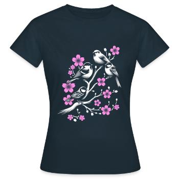 Oiseaux Observation des oiseaux Observation des oiseaux Birdwatcher - T-shirt Femme - marine - Devant - AI Model Female 172 dark (172cm)
