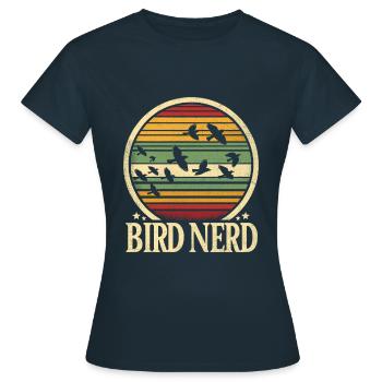 Bird Nerd Birdwatching Birder Birds Birdwatcher - T-shirt Femme - marine - Devant - AI Model Female 172 dark (172cm)