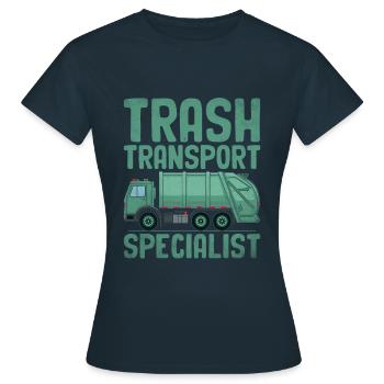 Mülltransport-Spezialist für die Müllabfuhr - Frauen T-Shirt - Navy - Vorne - AI Model Female 172 dark (172cm)