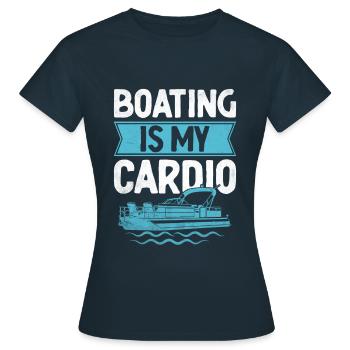 Bootfahren ist mein Cardio-Paddelboot - Frauen T-Shirt - Navy - Vorne - AI Model Female 172 dark (172cm)