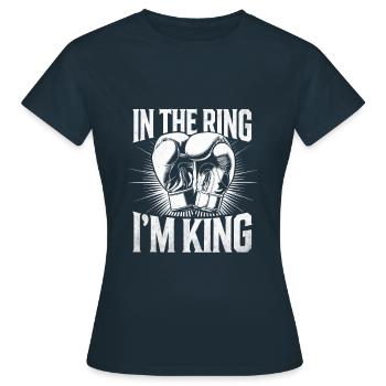 Sur le Ring, je suis King Boxeur Sports Force Athlète - T-shirt Femme - marine - Devant - AI Model Female 172 dark (172cm)