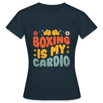 La boxe est mon cardio boxeur sport musculation gym - T-shirt Femme - marine - Devant - AI Model Female 172 dark (172cm)