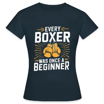 Chaque boxeur était autrefois un boxeur débutant Sports - T-shirt Femme - marine - Devant - AI Model Female 172 dark (172cm)