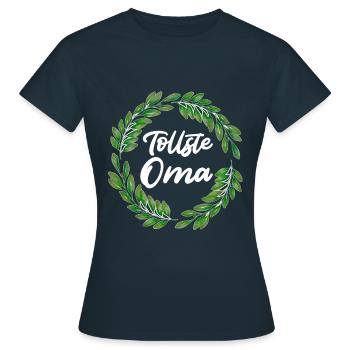 Tollste Oma beste Omi Großmutter Omi Rentnerin - Frauen T-Shirt - Navy - Vorne - AI Model Female 172 dark (172cm)