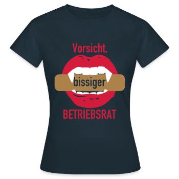 Bissiger Betriebsrat - Frauen T-Shirt - Navy - Vorne - AI Model Female 172 dark (172cm)
