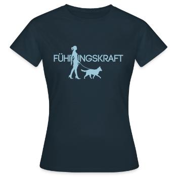 Führungskraft Medium Dog 1C - Frauen T-Shirt - Navy - Vorne - AI Model Female 172 dark (172cm)