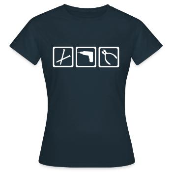 Outil - T-shirt Femme - marine - Devant - AI Model Female 172 dark (172cm)