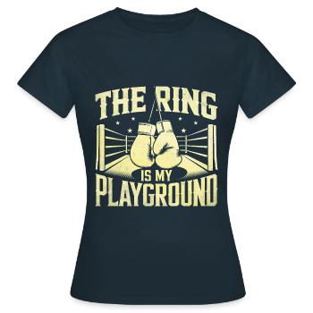 L’anneau est mon terrain de jeu Boxer Sports Gym Athlète - T-shirt Femme - marine - Devant - AI Model Female 172 dark (172cm)