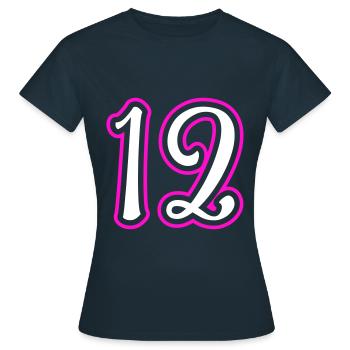 12 Numéro de numéro - T-shirt Femme - marine - Devant - AI Model Female 172 dark (172cm)