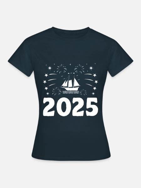 Neujahrsthema Paddelboot - Frauen T-Shirt - Navy
