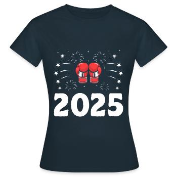 Nouvel An 2025 Boxer Sports Force Gym Athlète - T-shirt Femme - marine - Devant - AI Model Female 172 dark (172cm)