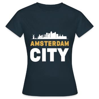 amsterdam stadt holland - Frauen T-Shirt - Navy - Vorne - AI Model Female 172 dark (172cm)