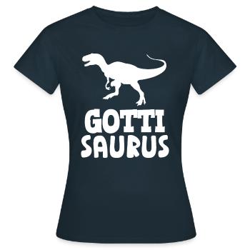 Gotti Saurus Gotti Schweiz Patentante - Frauen T-Shirt - Navy - Vorne - AI Model Female 172 dark (172cm)