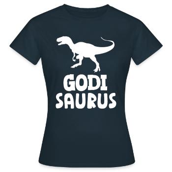 Godi Saurus zur Godi befördert Patentante Österrei - Frauen T-Shirt - Navy - Vorne - AI Model Female 172 dark (172cm)