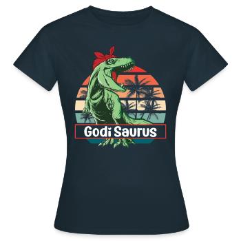 Godi Saurus zur Godi befördert Patentante Österrei - Frauen T-Shirt - Navy - Vorne - AI Model Female 172 dark (172cm)