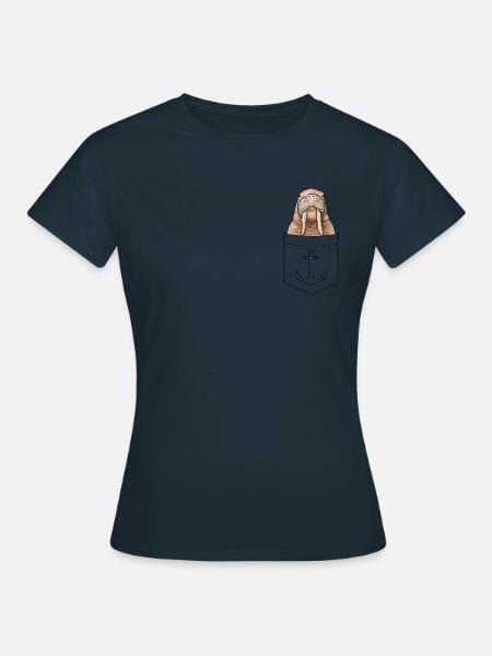 Taschen-Walross - Frauen T-Shirt - Navy