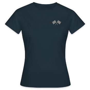 Zielflagge, Racing - Frauen T-Shirt - Navy - Vorne - AI Model Female 172 dark (172cm)
