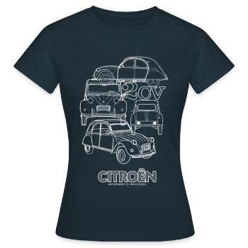 Citroën 2 CV Dedeuche - T-shirt Femme - marine - Devant - AI Model Female 172 dark (172cm)