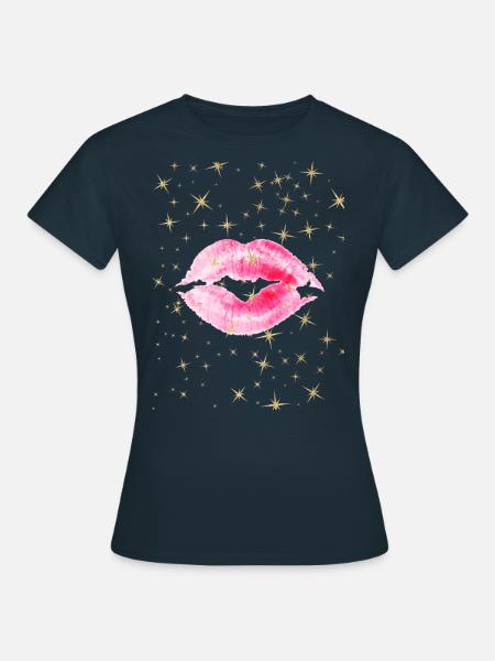 Kussmund - Frauen T-Shirt - Navy
