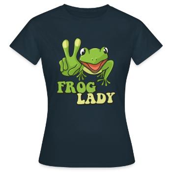 Frog Lady - Frauen T-Shirt - Navy - Vorne - AI Model Female 172 dark (172cm)