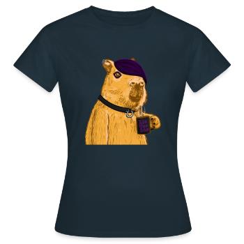 Emo Capybara - T-shirt Femme - marine - Devant - AI Model Female 172 dark (172cm)