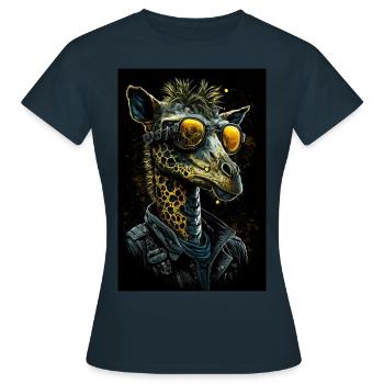 Cool Punk Giraffe - Women's T-Shirt - navy - Front - AI Model Female 172 dark (172cm)