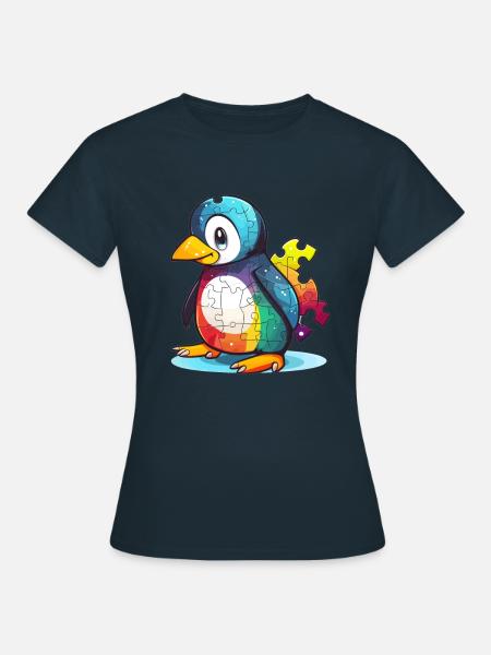 Pinguin Baby Autismus - Frauen T-Shirt - Navy