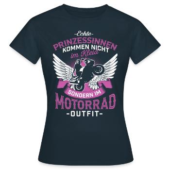 Prinzessinnen Motorrad - Frauen T-Shirt - Navy - Vorne - AI Model Female 172 dark (172cm)