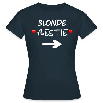Blonde Bestie Beste Freundin Freundinnen Geschenk - Frauen T-Shirt - Navy - Vorne - AI Model Female 172 dark (172cm)