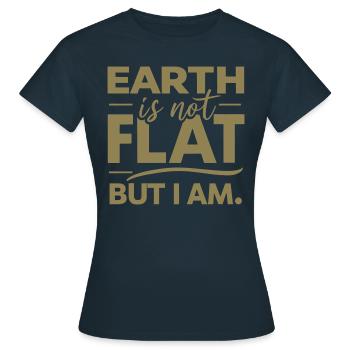 Satire Terre plate Blagues ironiques - T-shirt Femme - marine - Devant - AI Model Female 172 dark (172cm)