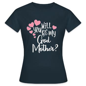 Voulez-vous demander à ma marraine sa marraine - T-shirt Femme - marine - Devant - AI Model Female 172 dark (172cm)