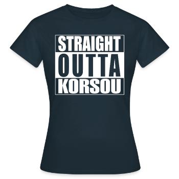 Straight outta Korsou - Women's T-Shirt - navy - Front - AI Model Female 172 dark (172cm)