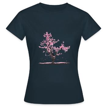 Japanese cherry blossom - Women's T-Shirt - navy - Front - AI Model Female 172 dark (172cm)