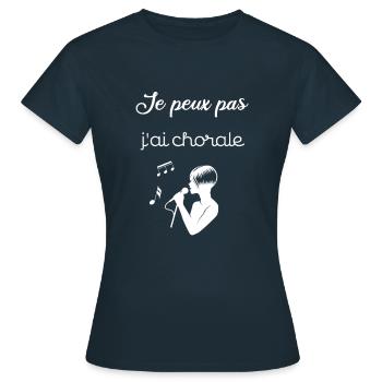 Je peux pas, je chante - T-shirt Femme - marine - Devant - AI Model Female 172 dark (172cm)