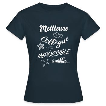 Meilleure collègue de travail - T-shirt Femme - marine - Devant - AI Model Female 172 dark (172cm)
