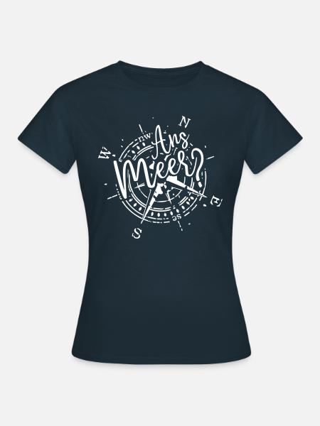 Ans Meer? - Frauen T-Shirt - Navy