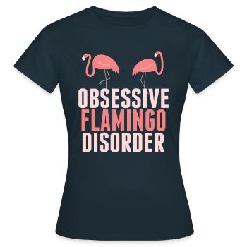 Obsessive Flamingo Disorder - Women's T-Shirt - navy - Front - AI Model Female 172 dark (172cm)