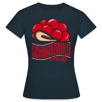 Schwarzwald Maidle Bollenhut Geschenk für Frauen - Frauen T-Shirt - Navy - Vorne - AI Model Female 172 dark (172cm)