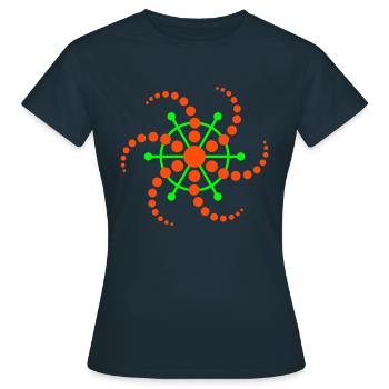 Kornkreis 7 | crop circle - Frauen T-Shirt - Navy - Vorne - AI Model Female 172 dark (172cm)