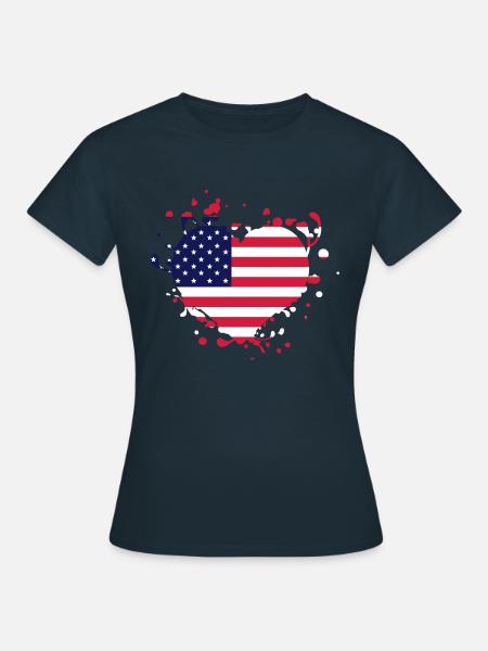 drapeau coeur us états unis states americain - T-shirt Femme - marine