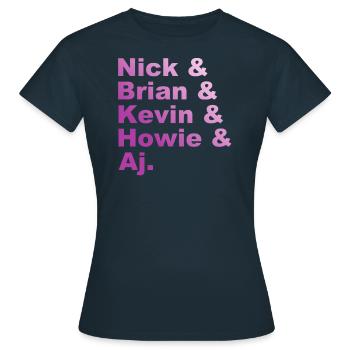 Backstreet - Trough My Heart - Nick, Brian, Aj - Frauen T-Shirt - Navy - Vorne - AI Model Female 172 dark (172cm)