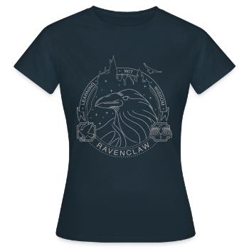 Harry Potter Ravenclaw Silver - Frauen T-Shirt - Navy - Vorne - AI Model Female 172 dark (172cm)